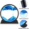 Moving Sand Art Picture - 3D Quicksand Painting Decor - Round Glass 3D Deep Sea Sandscape - Relaxing Home Decoration Desk Toys for Home Office Desk