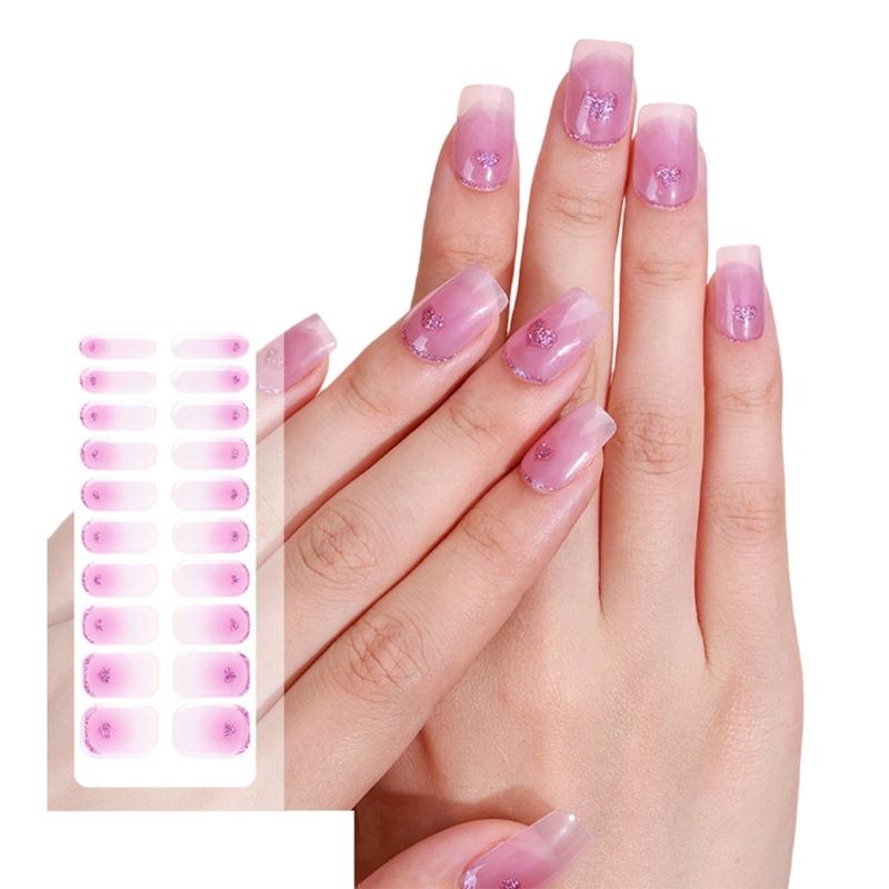 Semi Cured Gels Nail Strips Gels Nails Stickers Nails Polish Strips Light Required Gels Nail Wrap Nails Art Stickers