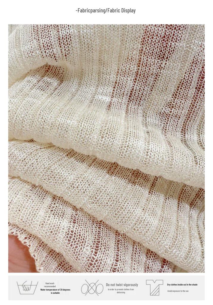 French Ice Silk Sun-Protective Knit Short Sleeve Shawl Cardigan for Women - Summer 2026