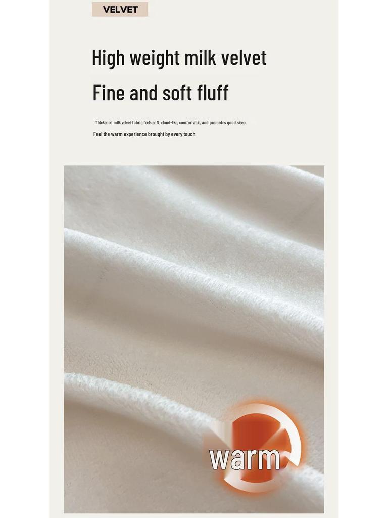 G5Z Luxurious Winter Fleece Bedding Set - Double-Sided Four-Piece: Bed Sheet, Duvet Cover, Flannel Coral Fleece