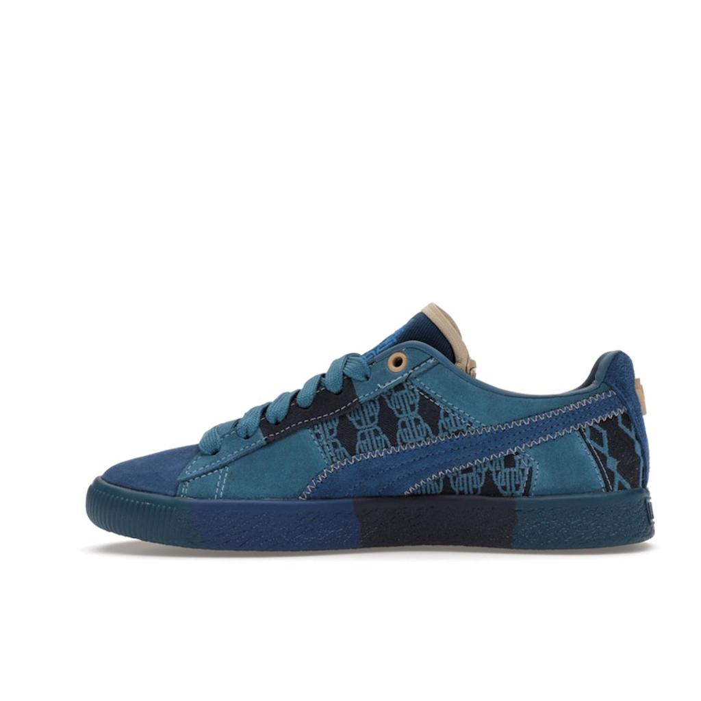 Dapper Dan x Puma Clyde Vintage Pre-Game Runway - Blaue Herren-Sneaker Blazing-Blue Lake-Blue 392082-01