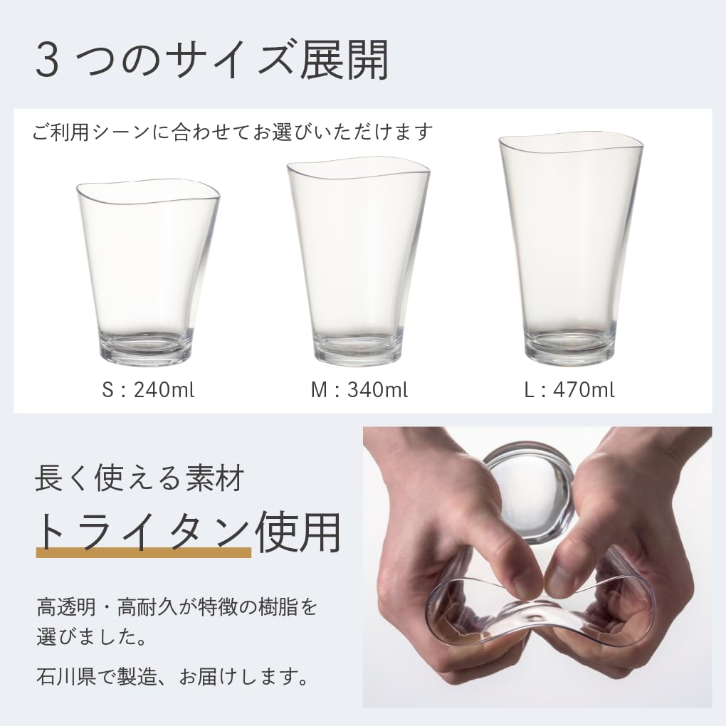 Plakira Unbreakable Glass Cup 320ml Microwave Dishwasher Safe Made In Japan Outdoor Children Home Party Restaurant Cute Stylish Clear Tumbler Beer