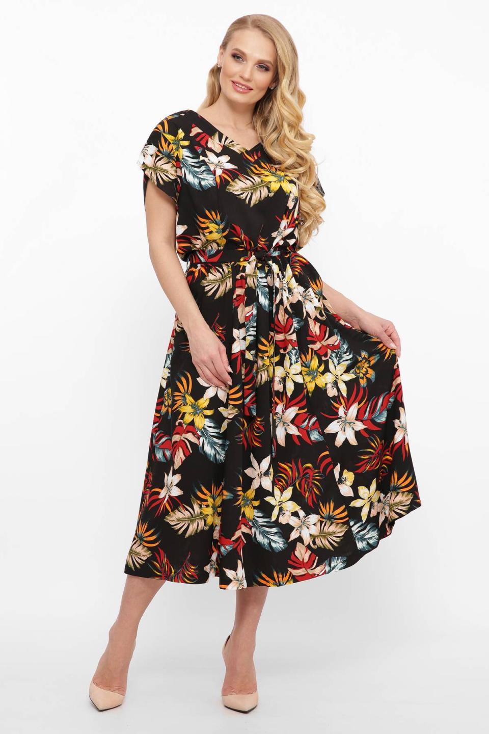 

Літня сукня (квіти) Tatiana ДЕНС 6XL чорний