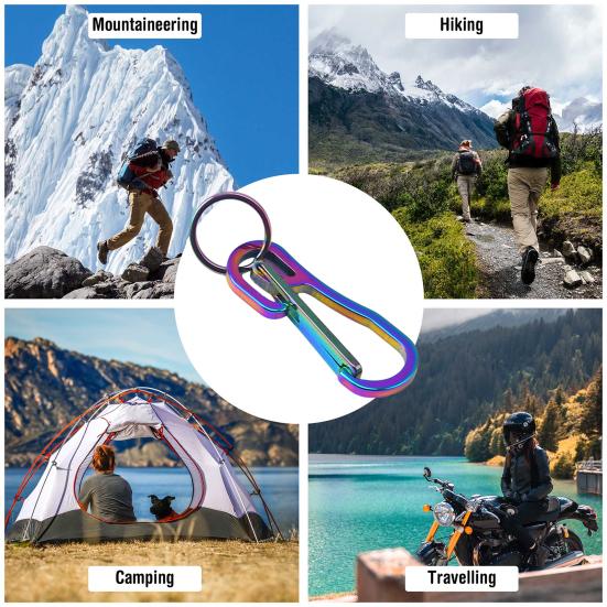 Nøkkelringklips Quick Release Rustbestandig Korrosjonsbestandig Kompakt størrelse Ultralett karabinnøkkelnøkkelholder for camping