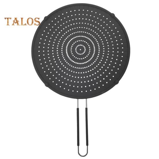 Grease Splatter Guard with Handle Heat-Resistant Non-stick Reusable Silicone Frying Pan Oil Splatter Screen Kitchen Tool