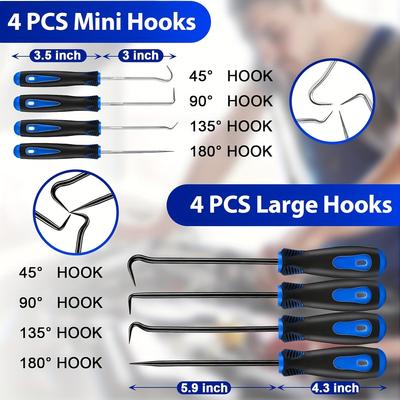 17-Pieces Hook and Pick Set Auto Trim Removal Tool Kit,Clip Plier Remover Tool with Metal Scraper , Car Trim Removal Tool