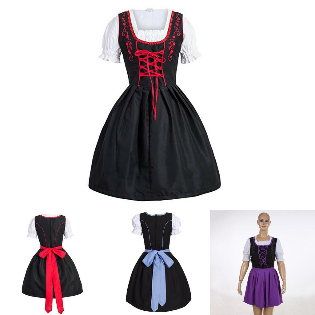 Vintage Style Bavarian Dirndl Dress For Oktoberfest And Festival Cosplay