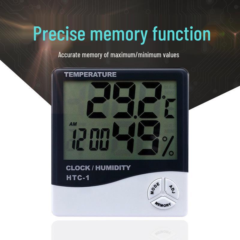 Digital Indoor Thermometer & Hygrometer HTC-1 with Display for Temperature and Humidity – Ideal for Greenhouses