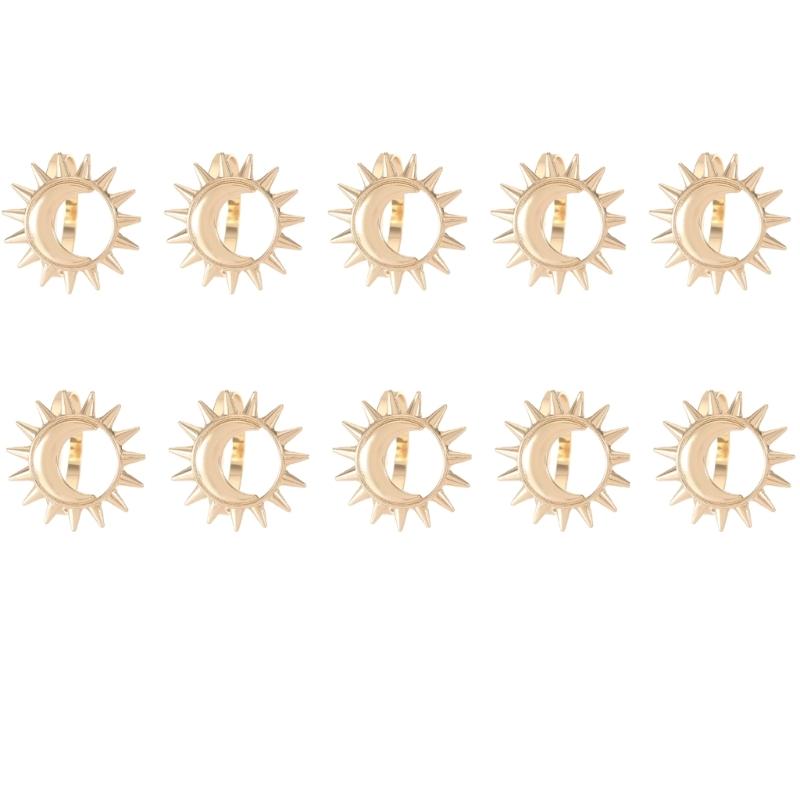 Sun Moon Pattern Napkin Fasteners Rustproof Metal Tableware Accessories Elegant Dinner Party Napkin Holders