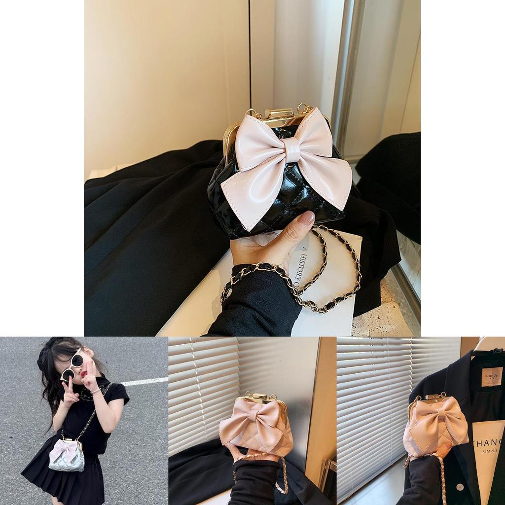 Fashionable French Style Bowknot Mini Wallet Chic Quilted Chain Bag For All Genders