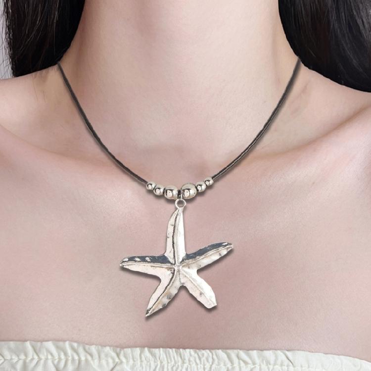 Vintage Starfish Pendant Necklace Beach Choker Jewelry Adjustable Clavicle Chain