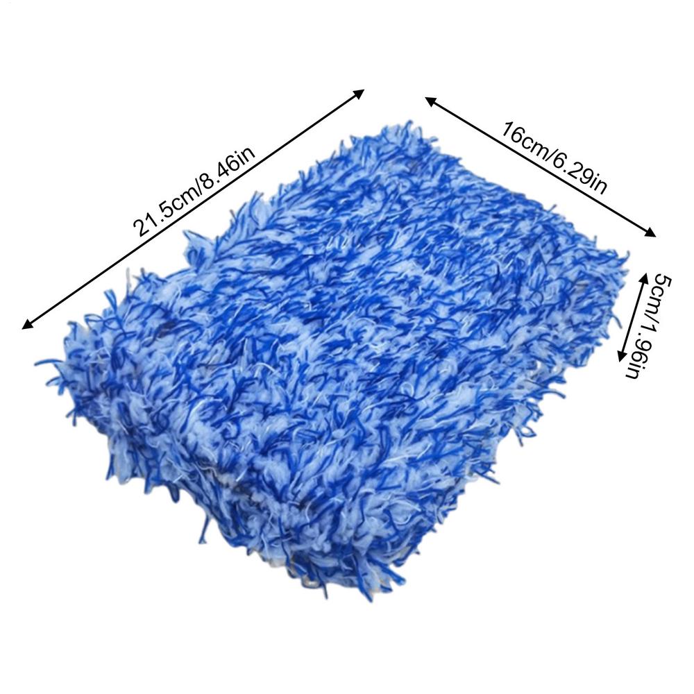 Car Washing Sponge Microfiber Plush Car Wash Pad Multipurpose Cleaning Pads Machine Washable Wash Sponge For Cars Trucks