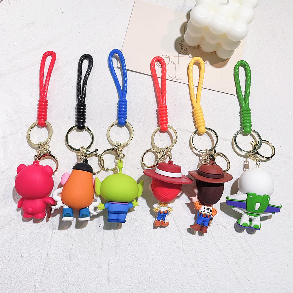 6 Pcs/set Anime  Keychain Cute Woody Buzz Lightyear Doll Keychain Couple Bag Pendant Key Chain Jewelry Toy Gifts