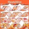 Festive 6.5cm Wide Pumpkin And Maple Leaf Ribbon For Holiday Event Decor