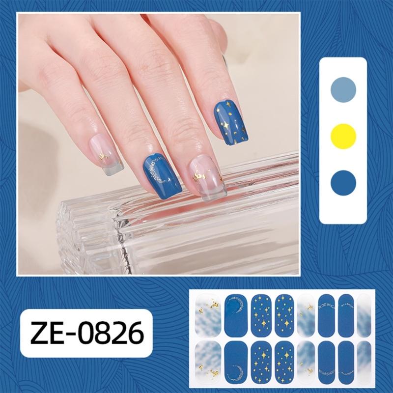 Gradient Nails Polish Sticker French Tip Gels Nail Strips Nails Polish Wraps Glossy Gels Nail Sticker Manicures Sticker