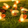 Solar Powered Outdoor Garden String Lights with Bee Shaped Covers Waterproof LED Decorative Lighting for Patio Yard Pathway