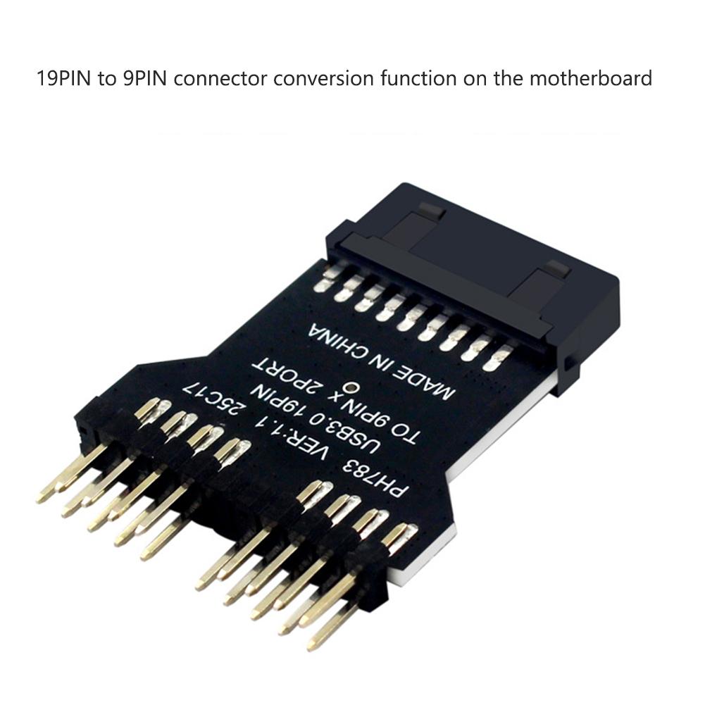 USB 3.0 19PIN To USB 2.0 9PIN Header Splitter Adapter Wear Resist Front Panel Socket Adapter Card 1 To 2 Extension for RGB Fans