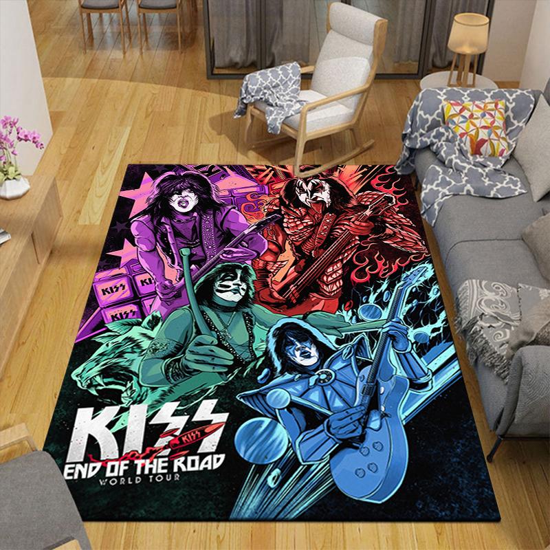 1Pc Kiss End Road Tour Rug, Office Carpet Indoor Outdoor Doormat, Non-Slip, Comfortable, Living, Christmas Halloween, Xmas Gift L1387