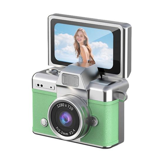 Thumb-Sized Flip Screen Mini Camera Tiny Retro Keychain Digital Camera with 1.47" LCD Screen Vintage