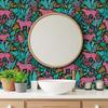 Leopard Tropical Leaves Bright Wallpaper 22.83"X118" Waterproof Wallpaper for Living Room/Bedroom/Bathroom PVC Wall Sticker