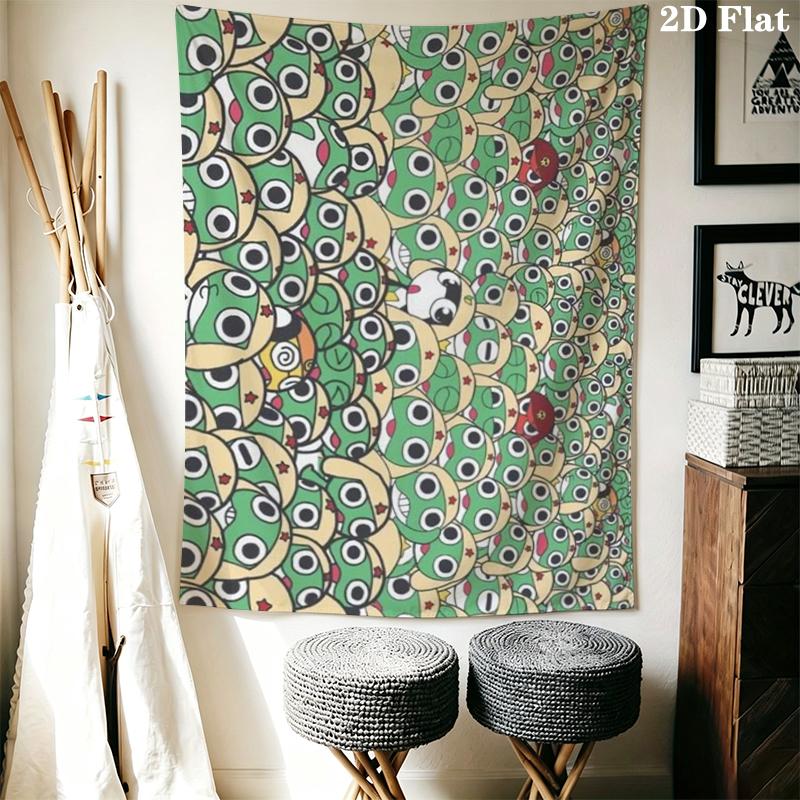 Keroro Wall Tapestry Aesthetic Wall Hanging Printed Fabric Blanket Decorative Tapestries for Bedroom Living Room Home Decor
