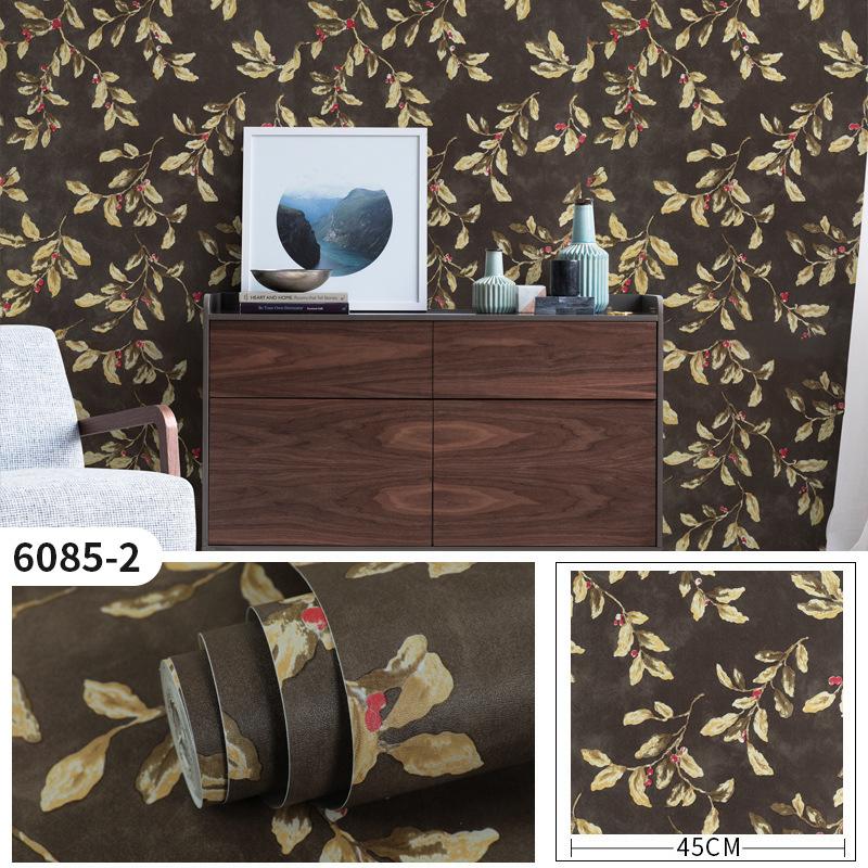 Thickened PVC Self-Adhesive Waterproof Plants Flowers Patterned Wallpaper DIY Furniture Renovation Home Decor Wall Sticker