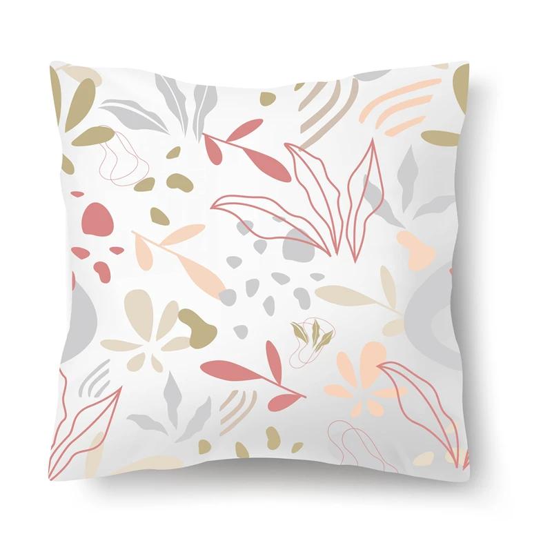 Nordic Floral Print Pillowcase 45x45CM Sofa Office Seat Car Cushion Cover Creative Ornament Bedroom Room Home Decoration