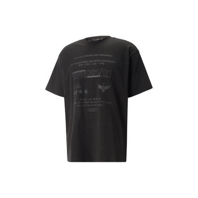 X Melo Boxy Tee American Vintage Letter Print Crew Neck Short Sleeve T-Shirt Men Tops Black 621702-01