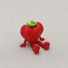 3D Printed Fruit Figure with Movable Joints, Collectible Articulated Red Strawberry Figurine for Home Office Executive Desk Decor