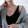 18K Gold Heart Bar Pearl Necklace - Korean/Japanese Style Short Personalized Choker for Sweaters