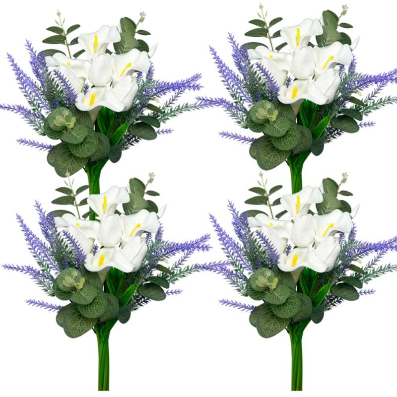 Artificial Flower 13.77Inch Realistic Flower Arrangement Bouquets for Home Vase Decoration Wedding Table Centerpieces
