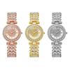 Women's Rhinestone Bracelet Watch Alloy Roman Numerals Quartz Wristwatch with Densely Set Crystals, 7mm Ultra Thin Lightweight Design for Office