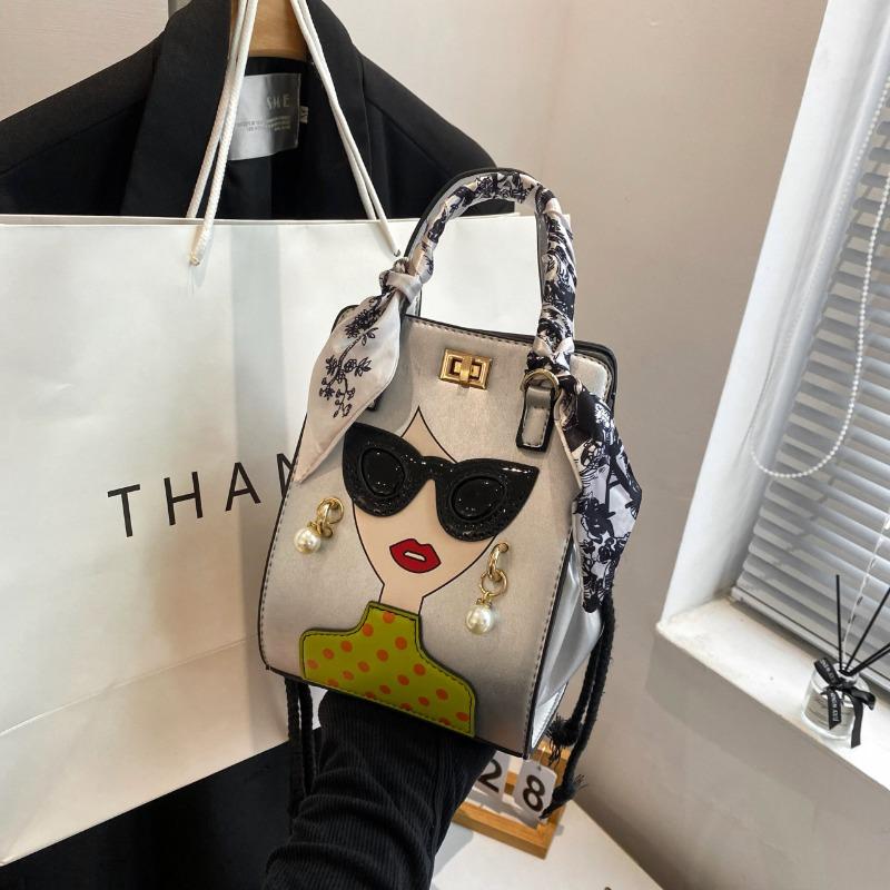 Trendy autumn and winter glasses hand bag retro shoulder crossbody pearl rivet premium texture women's bag