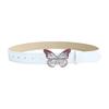 Elegant PU Leather Waist Belt Waist Ornament Decorative Sash Feature Rhinestone Butterfly Buckle for Fashion Women