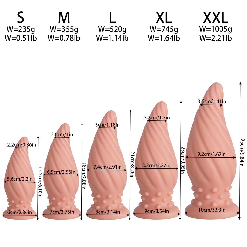 Spiral Dragon Egg Butt Plug Penis More Sizes Men's and Women's Back Court Masturbation Massage Anal Dilatation Device Adult Sex Product Toys
