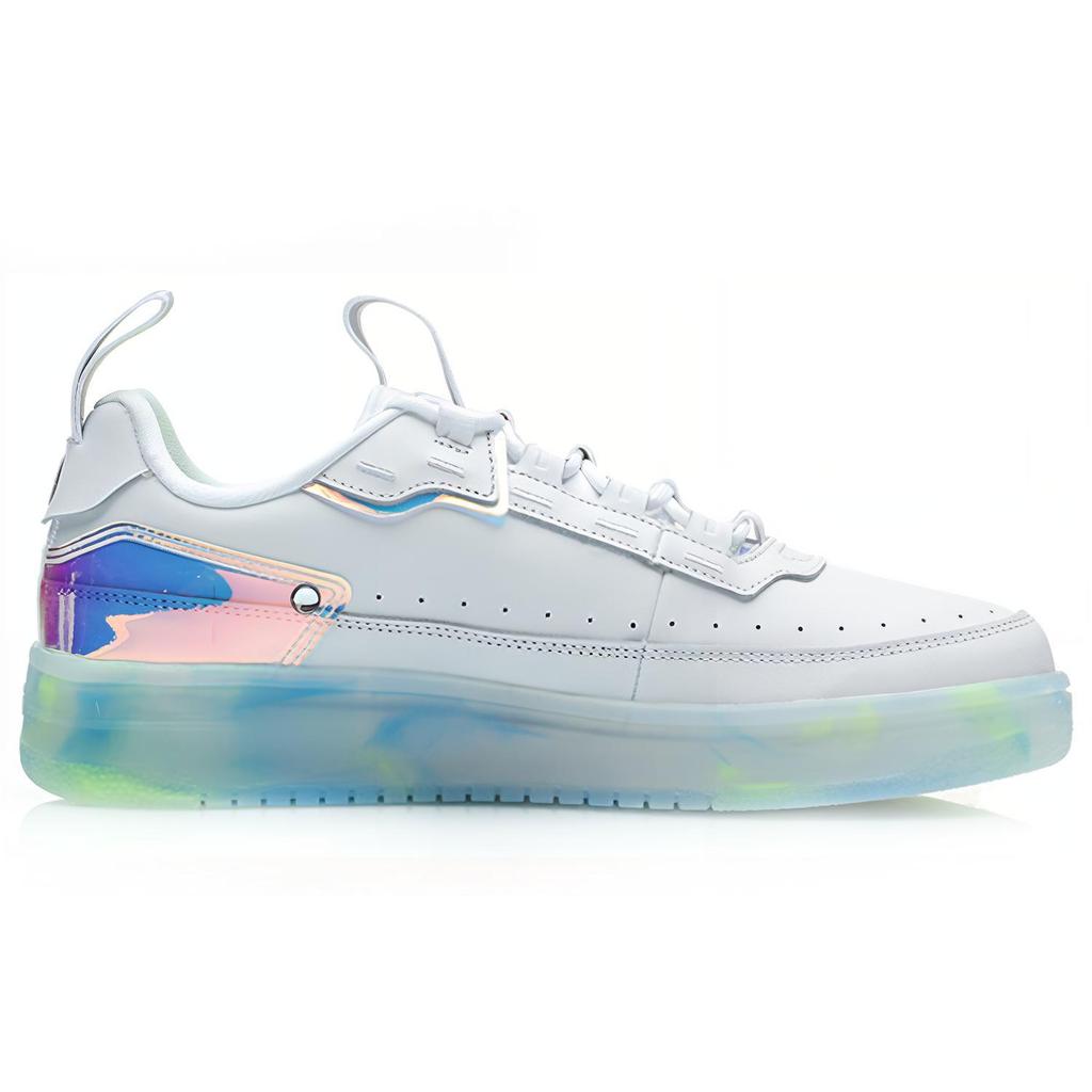 New LiNing Counterflow Anti Slip Wear Resistant Low Top Skateboard Shoes Men's White Gray