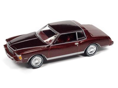 Johnny Lightning Maßstab 1979 Chevy Monte Carlo Karminrot Diecast Modellauto JLMC030A5C 1/64