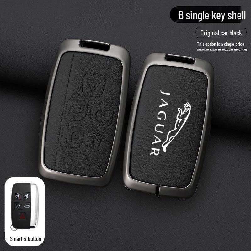 Jaguar XJ/XEL/XFL/FTYPE/EPACE Men's Leather Key Case with Metal Buckle