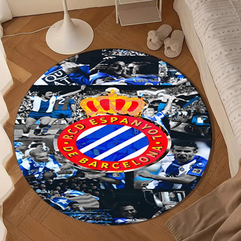 Football Espanyol Design Round mat Home Decor, Chair rug For livingroom,Bedroom, doormat home decor Birthday Gift Christmas Gifts