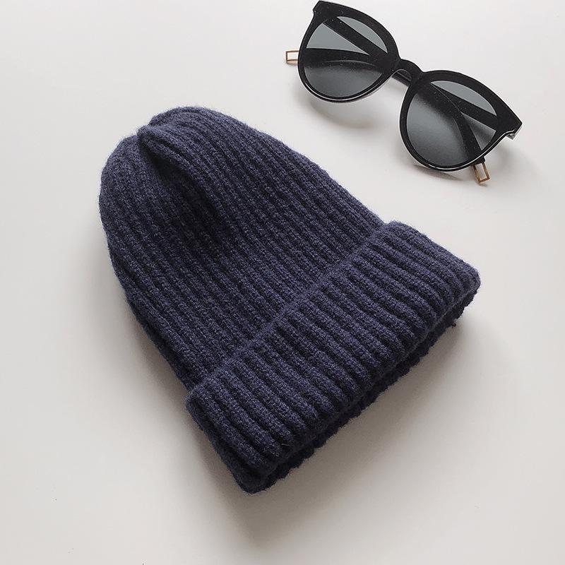 Tiantiandai Winter Candy Color Light Board Wool Hat Thickened Warm Vertical Strip Pointed Knitted Hat Casual and Versatile