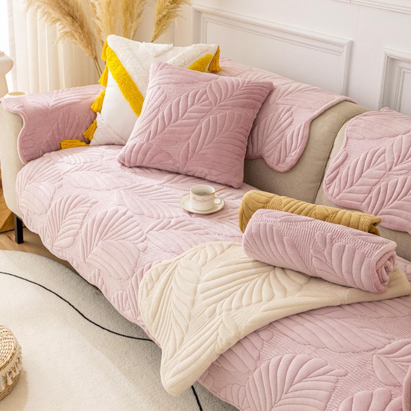 Winter New Fleece Sofa Cushion Non-slip Fleece Thickened Plush Seat Cushion Cover Cover Towel