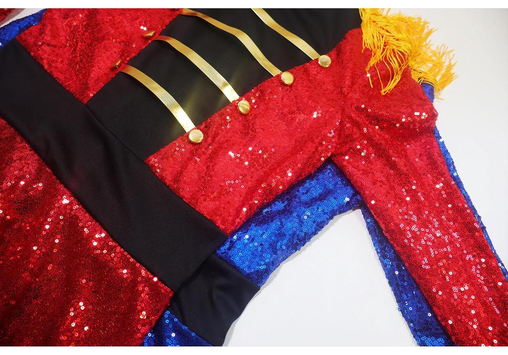 Multi-color Sequin Tassel Circus Ringmaster Skirt Cosplay Costume with Long Sleeves