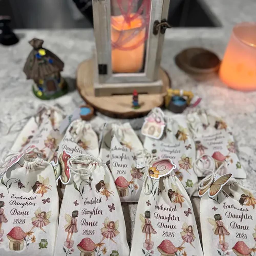 5Pcs Personalized Fairy Birthday Gift Party Favor Bag Drawstring Gift Bags Wedding Bachelorette Baby Shower Birthday Party Favor
