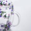 Double-layer Glass Mugs with Dry Flower and Handle for Coffee, Cocktails Elegant Glasses Cup for Entertaining Guest