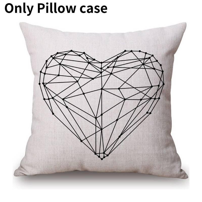 Luxurious Nordic Style Black Letter Digital Print Cushion Cover For Home Decor