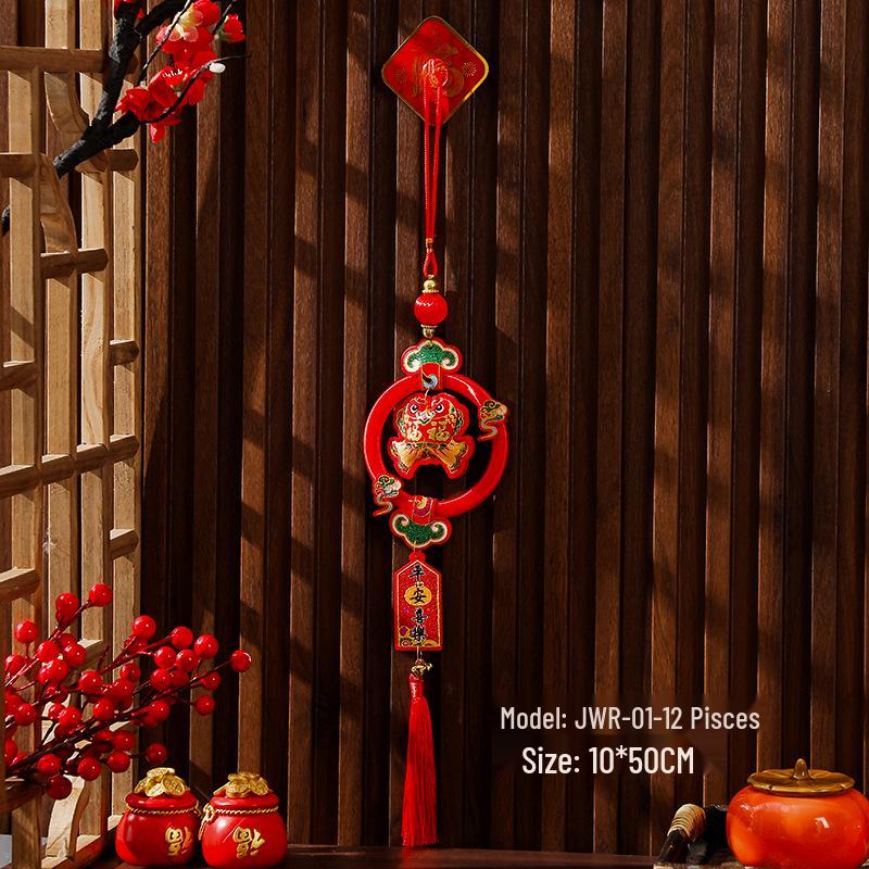 2026 Jahr des Pferdes Fu Plakette Festliche Anhänger für den Innenbereich zur Dekoration von Eingangsbereich und Wohnzimmer