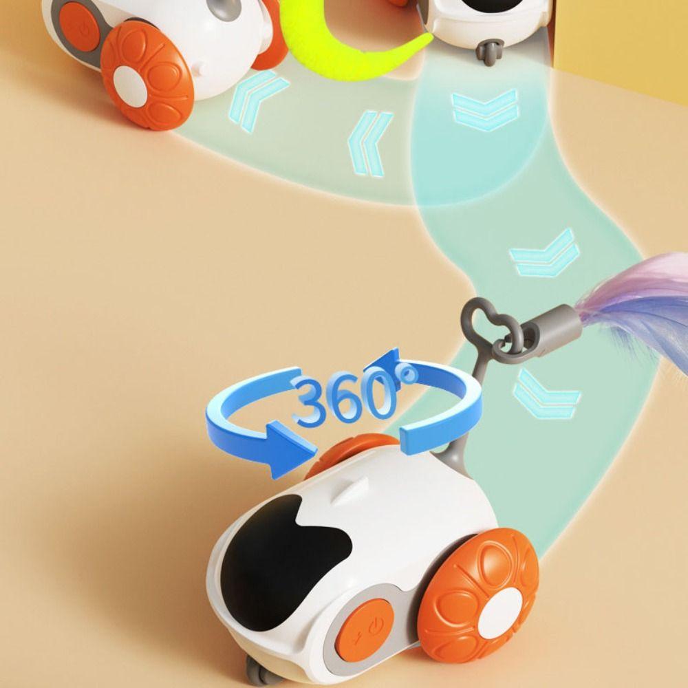 Interactive Turbo Tail Cat Toy Rechargeable Remote Control Toy Car  Cat Accessories
