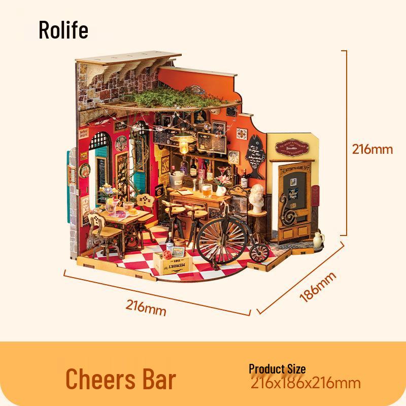 

Rolife Сделай сам Миниатюрный бар «Ура»: Сборная модель дома в подарок для девочек