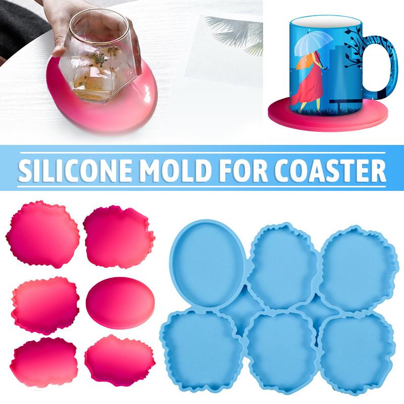 Silicone Coaster Mold Resin Casting Mould Agate Jewelry Clay Making Art DIY Tool Silicone Coaster Mold Resin Casting Mould Agate Jewelry Clay Making Art DIY Tool