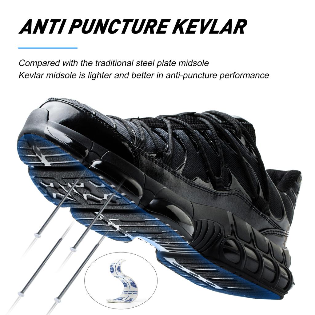 Air Cushion Safety Shoes Men Steel Toe Sneaker Puncture Proof Sport Work Shoes Man Safety Boots Black Male Work Boots Plus Size